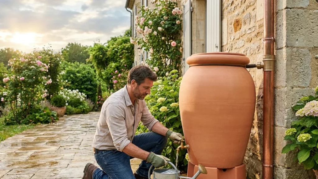 Inès Germain teste Garantia Amphore 2en1 250L : Avis Complet sur ce Récupérateur Décoratif