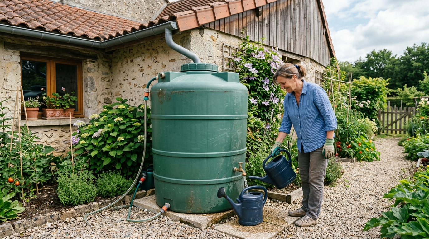 économies eau récupérateur eau de pluie grande capacité en situation réelle